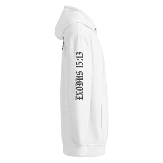 EDODUS 15:13 black on white hoodie